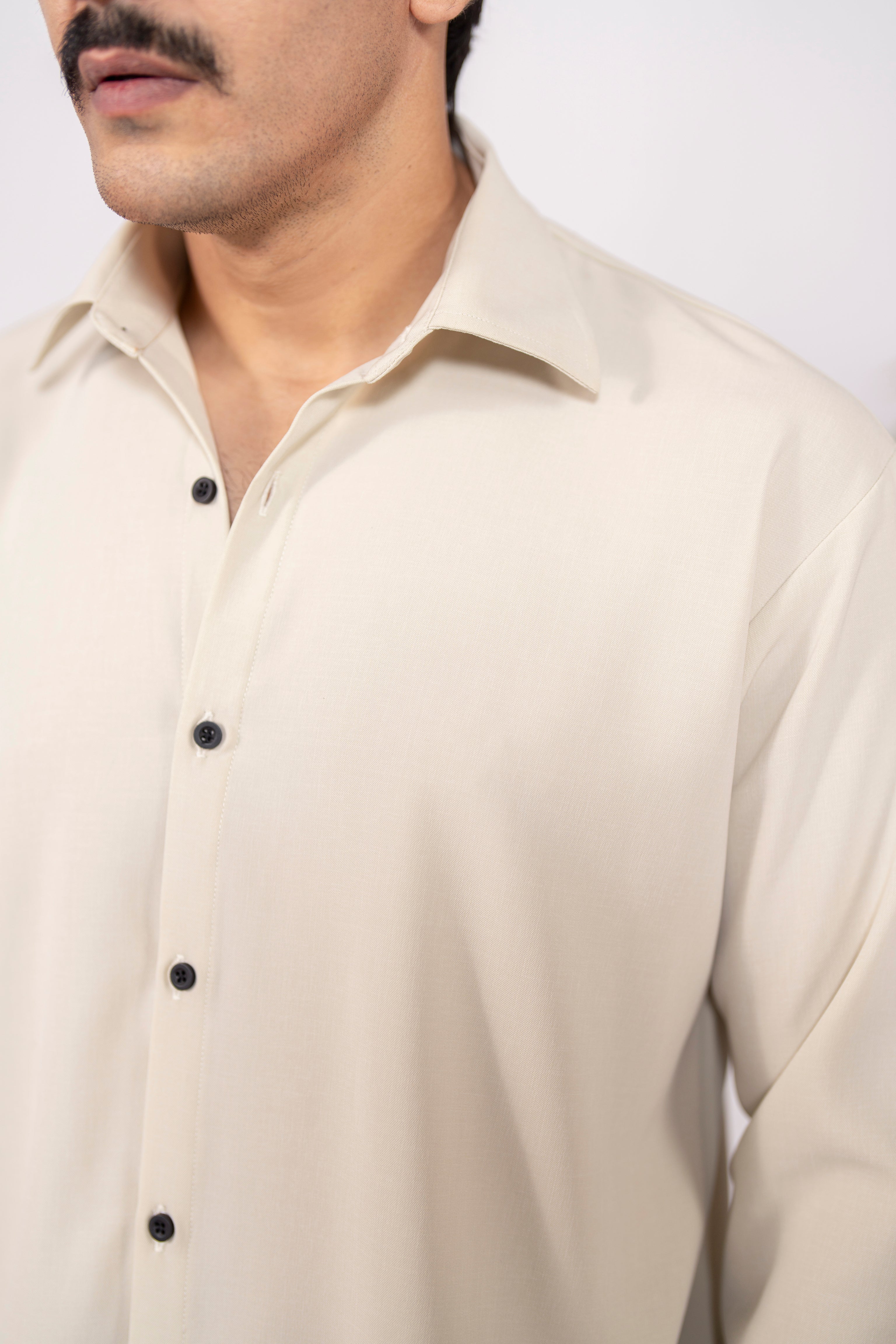 Fawn Textured Oversized Shirt