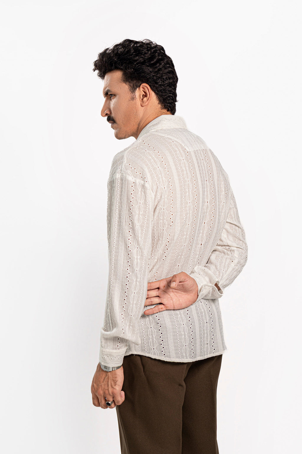 Monaco White Oversized Chikankari Shirt