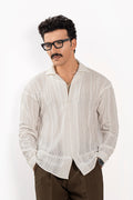 Monaco White Oversized Chikankari Shirt