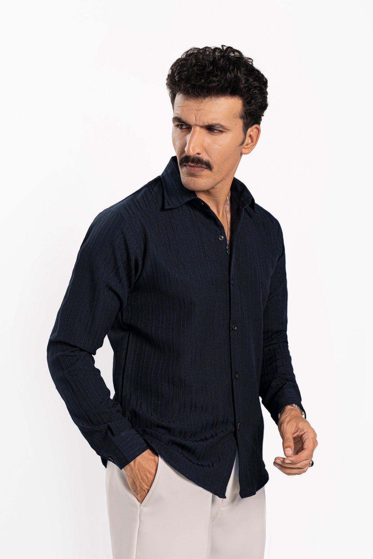 Navy Threaded Shirt - FS