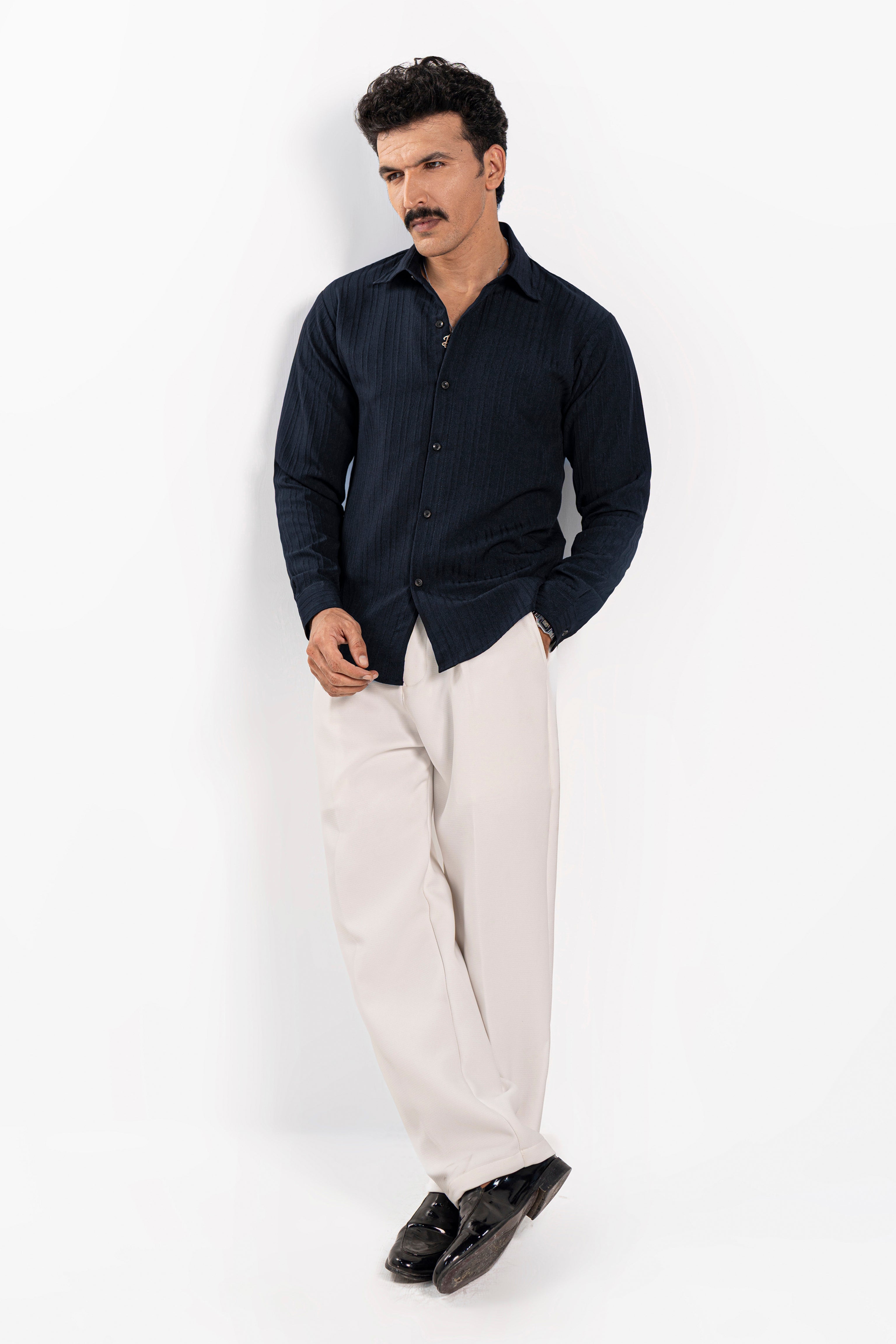 Navy Threaded Shirt - FS