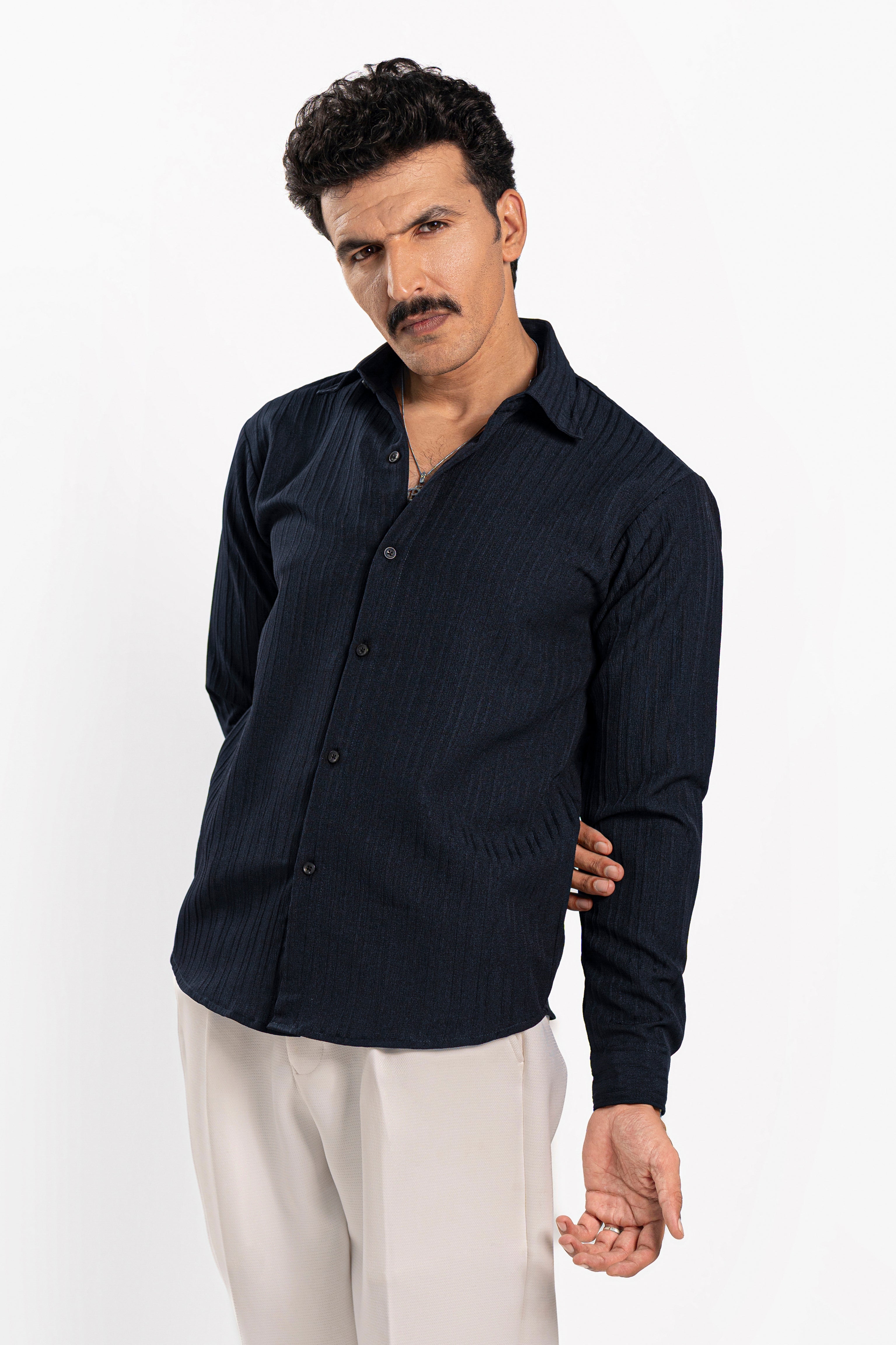 Navy Threaded Shirt - FS