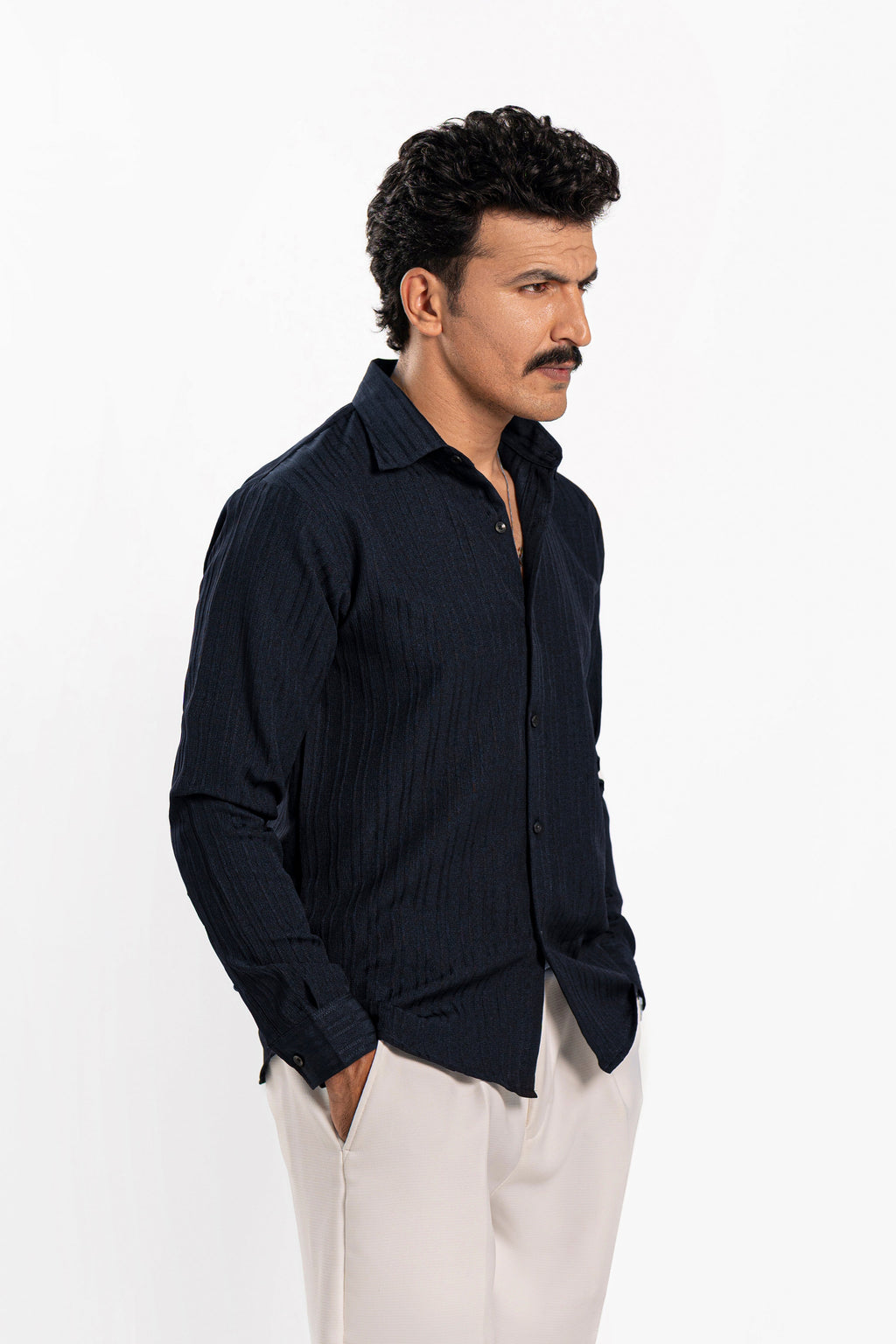 Navy Threaded Shirt - FS