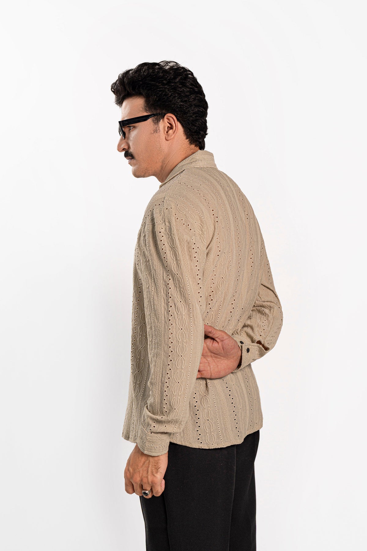 Monaco Sage Oversized Chikankari Shirt