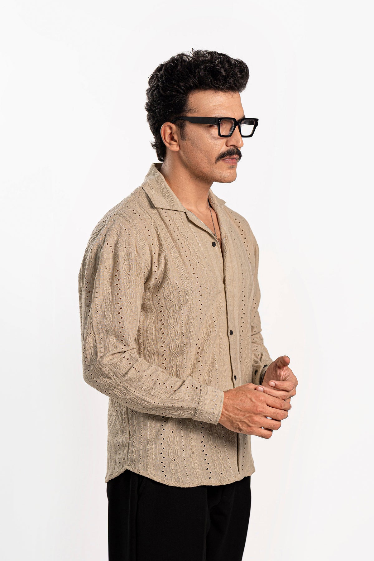 Monaco Sage Oversized Chikankari Shirt