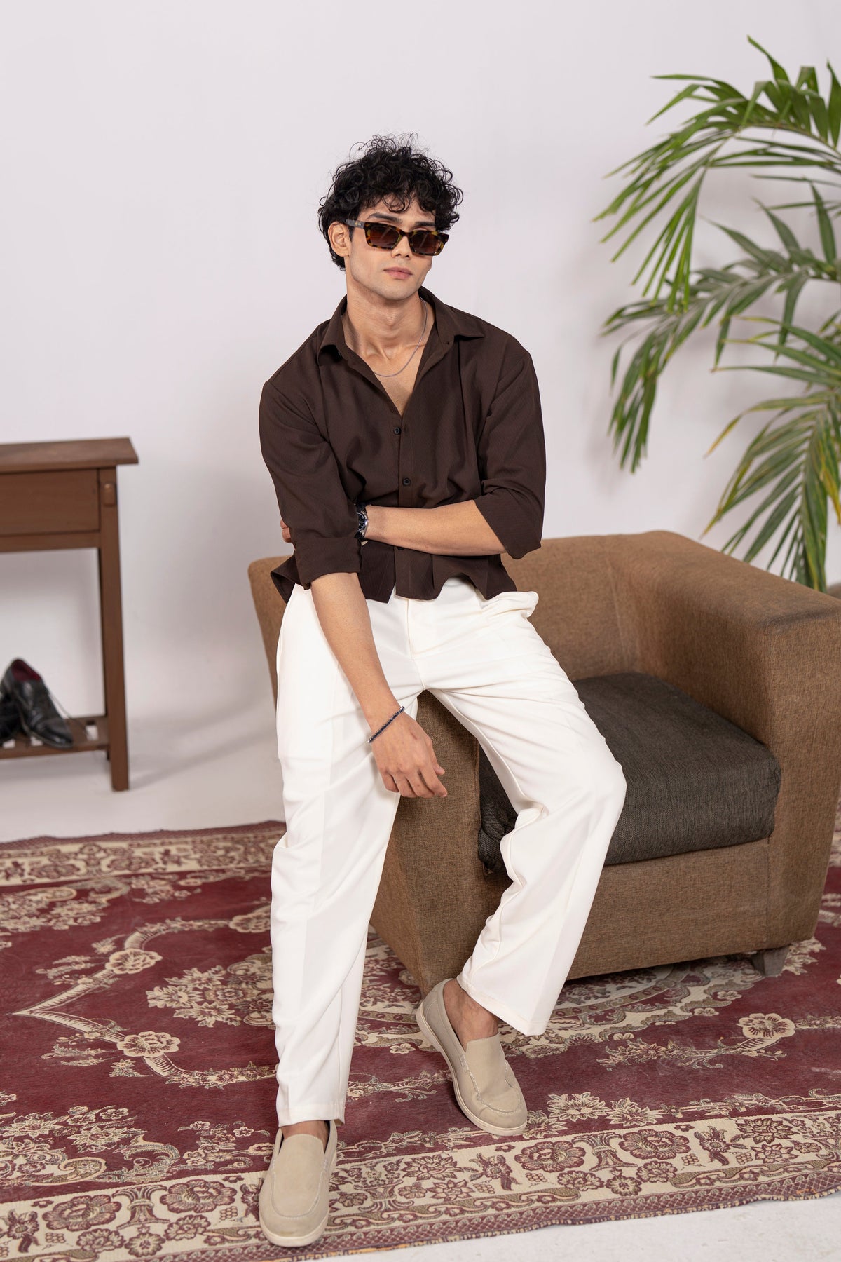 Cocoa Cropped Oversized Shirt