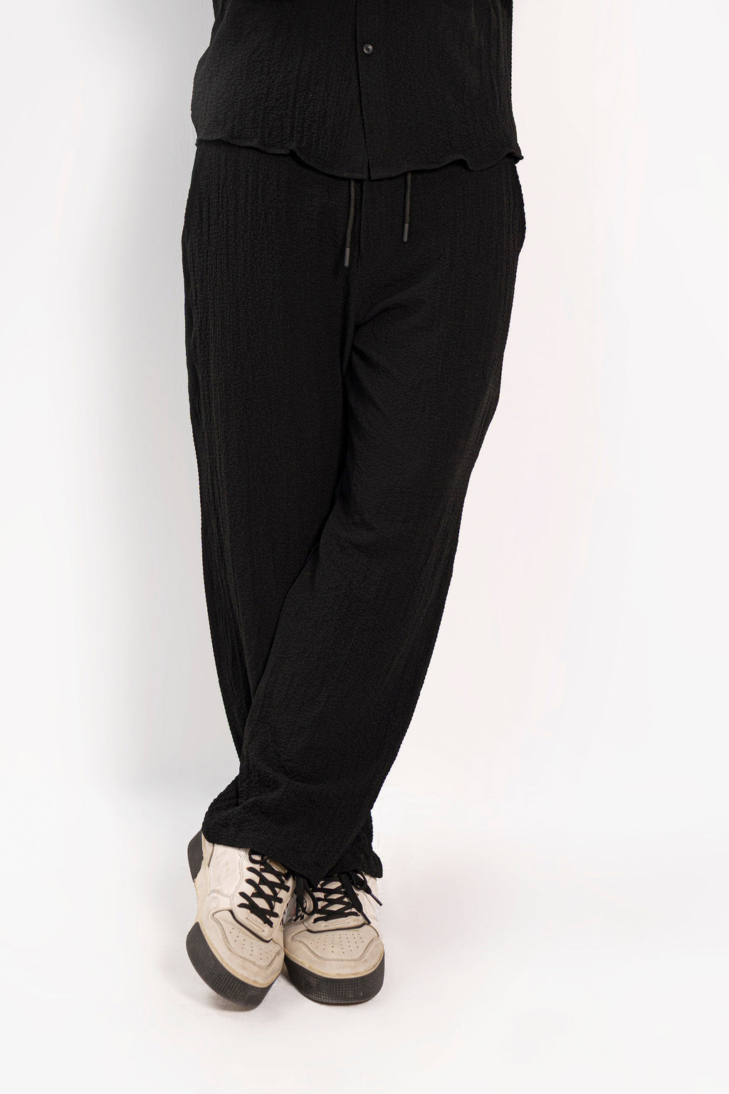 Noir Creased Trouser Pants
