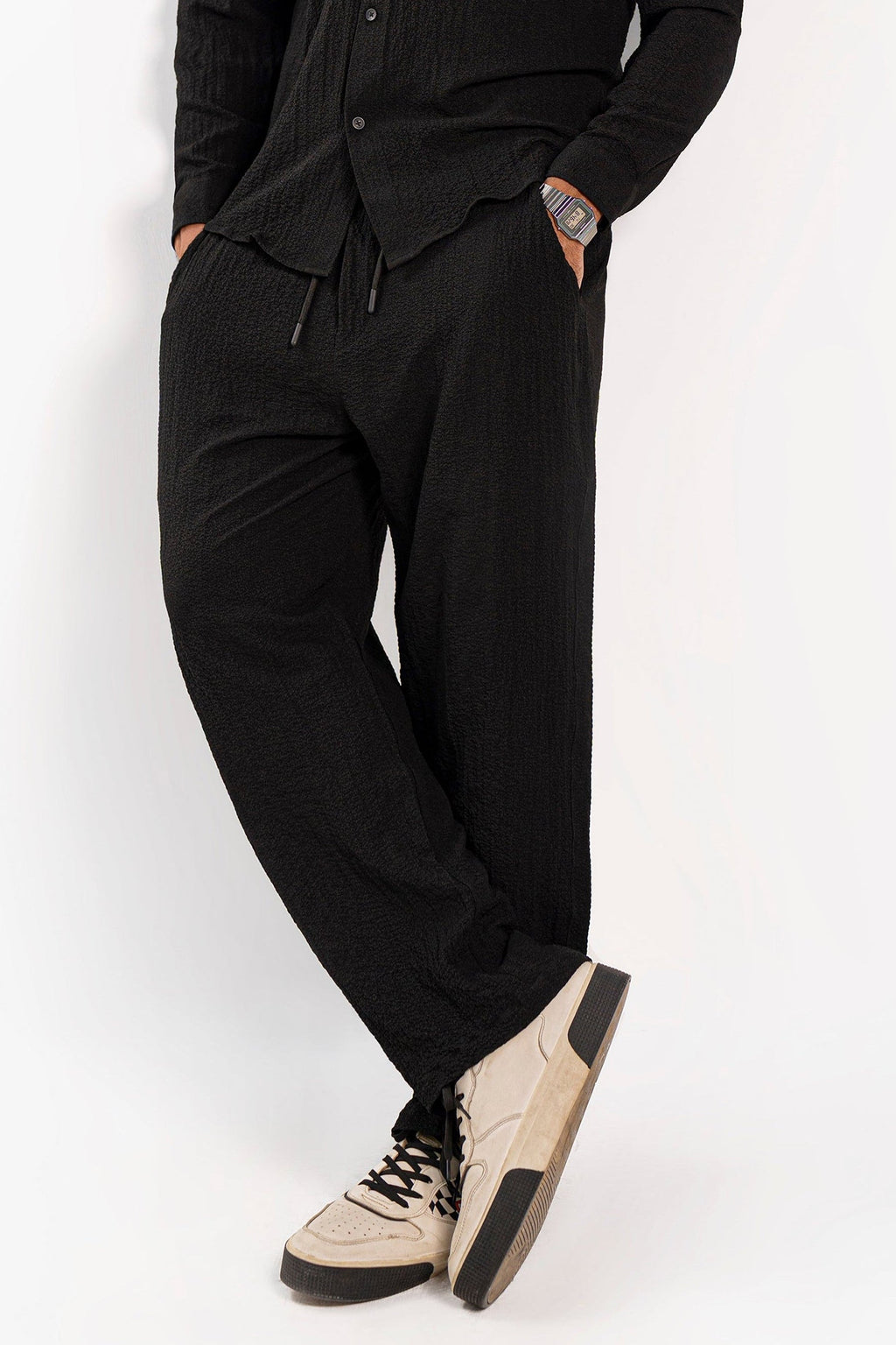 Noir Creased Overszied Co Ord Set