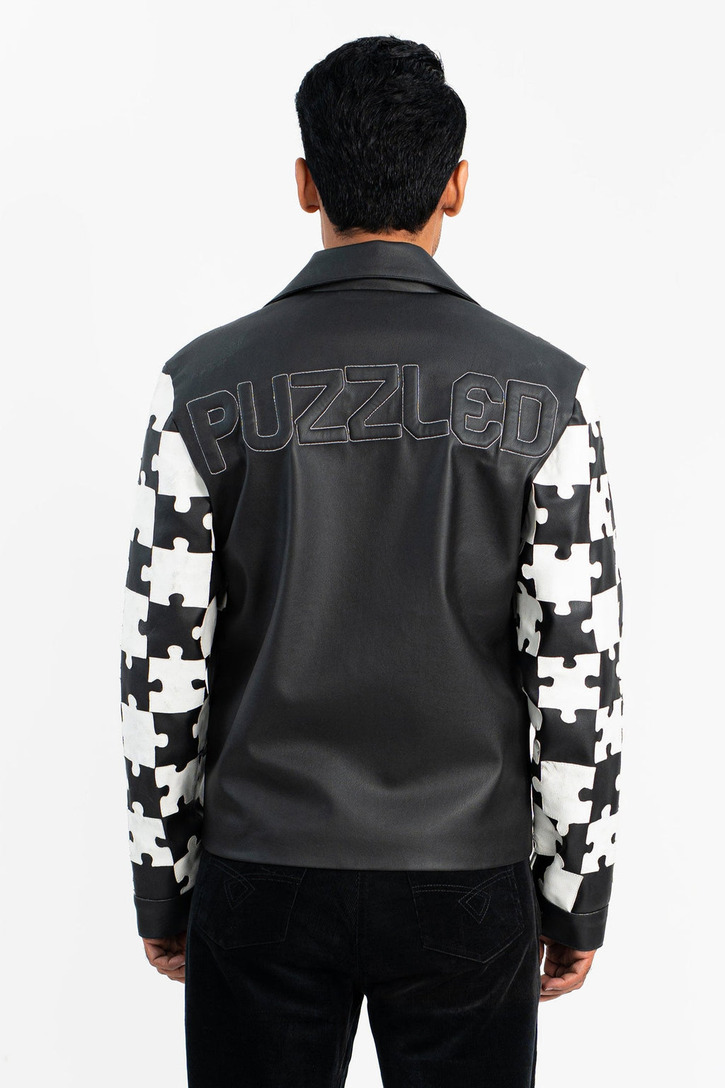 'Lost In Puzzle' Faux Leather Jacket - Exclusive