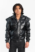 Boxed Chic Faux Leather Jacket