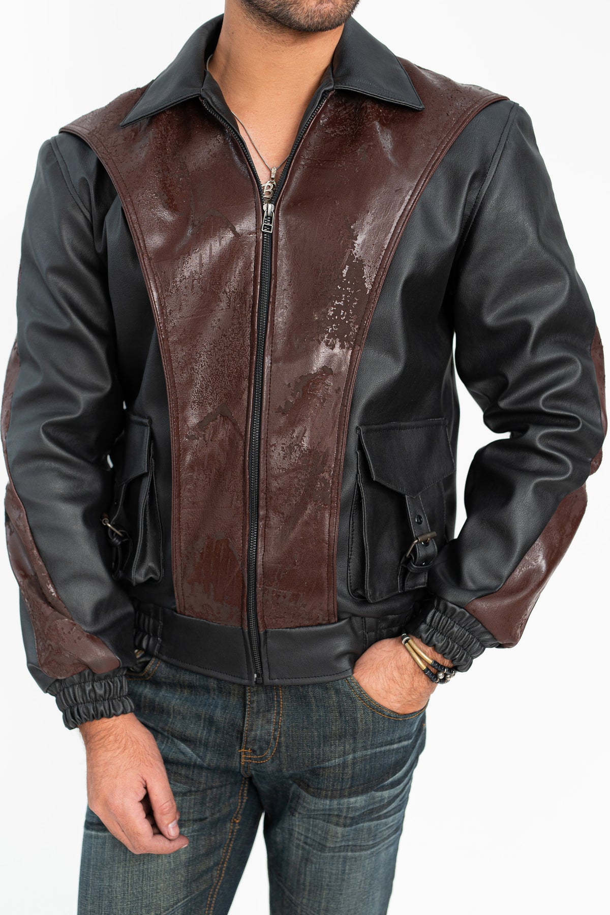 'Burned In Shadows' Faux Leather Jacket - Exclusive
