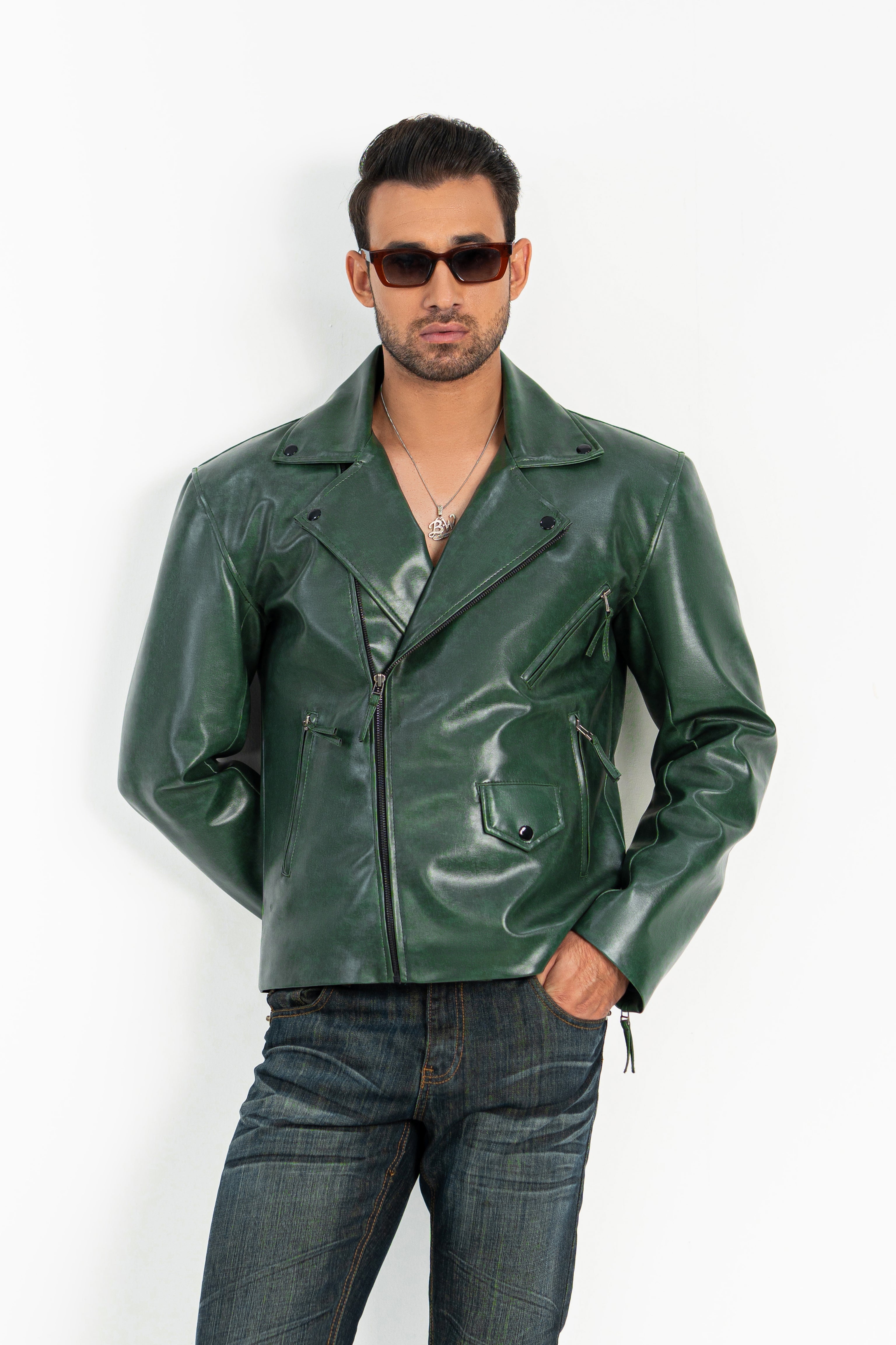 CrocoGrove Biker Faux Leather Jacket