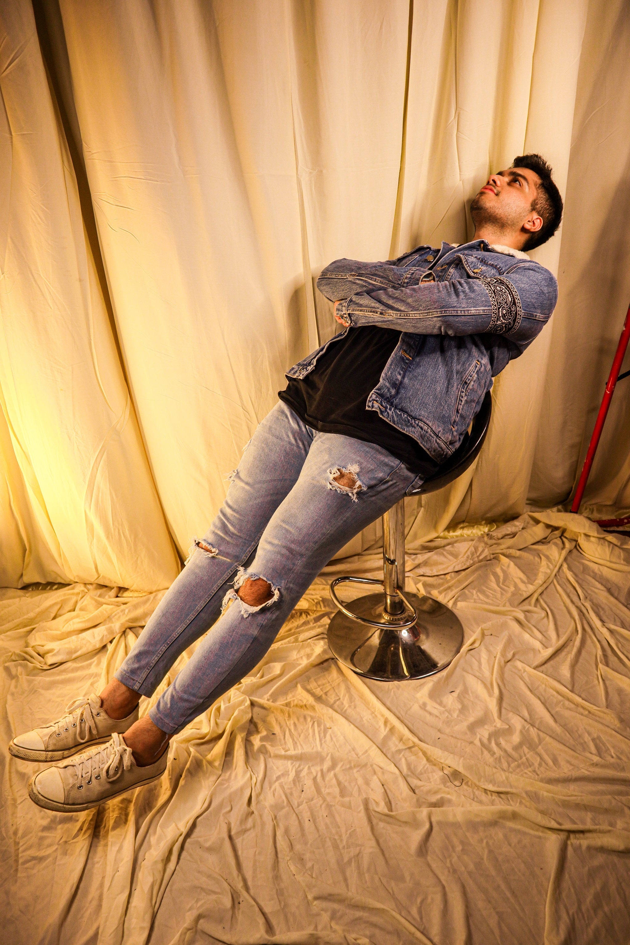 Blue Bandana Denim Jacket