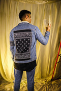 Blue Bandana Denim Jacket
