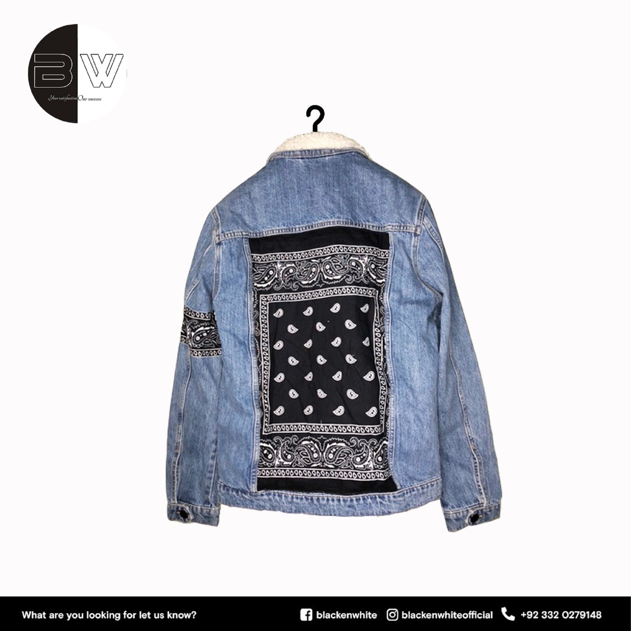 Blue Bandana Denim Jacket