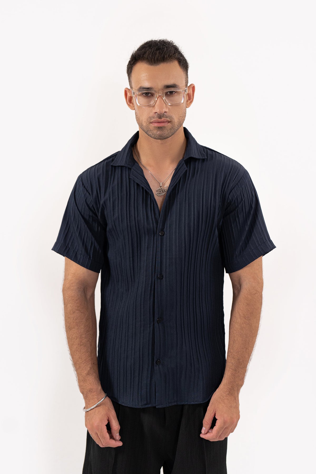 Navy Threaded Shirt