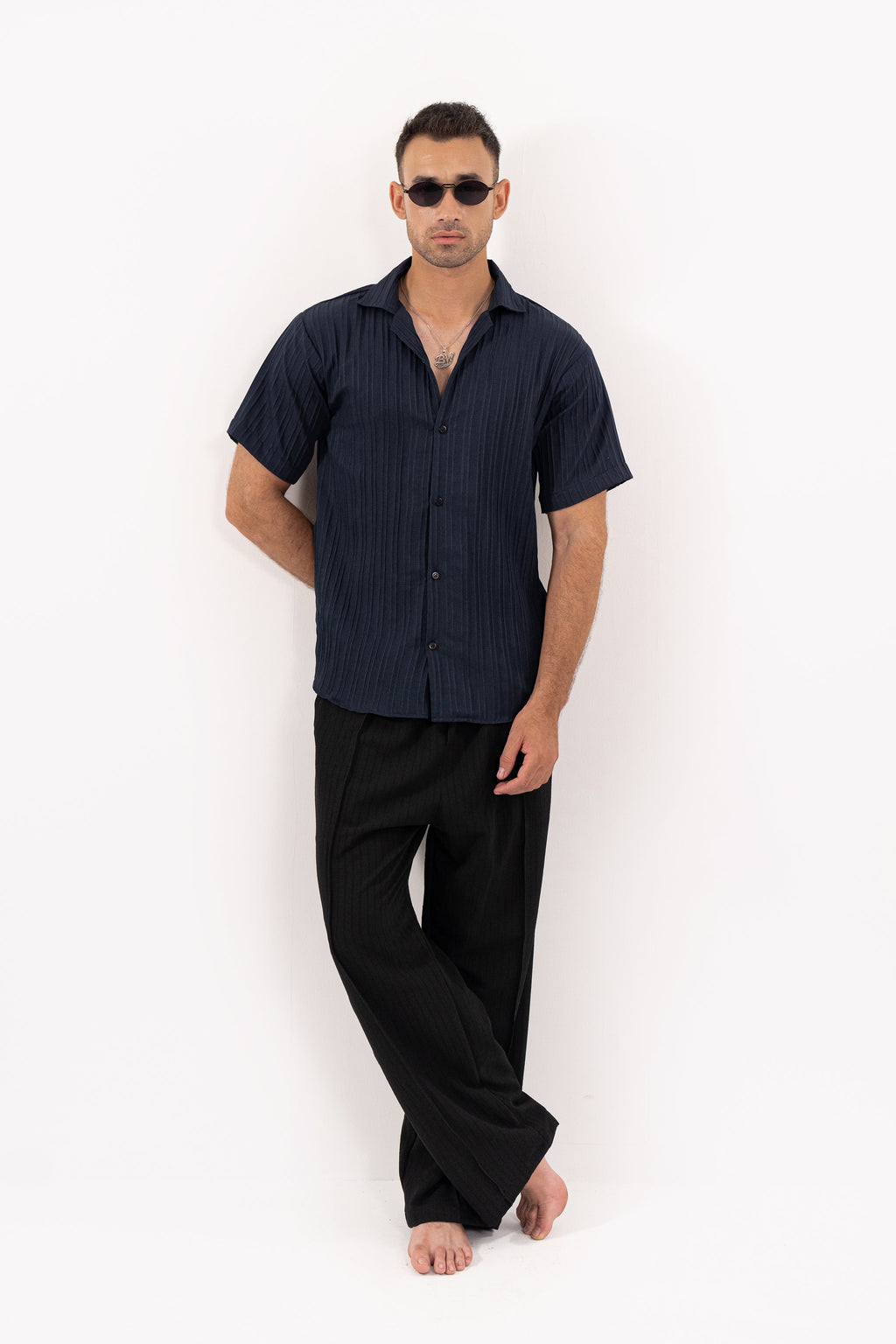 Navy Threaded Shirt