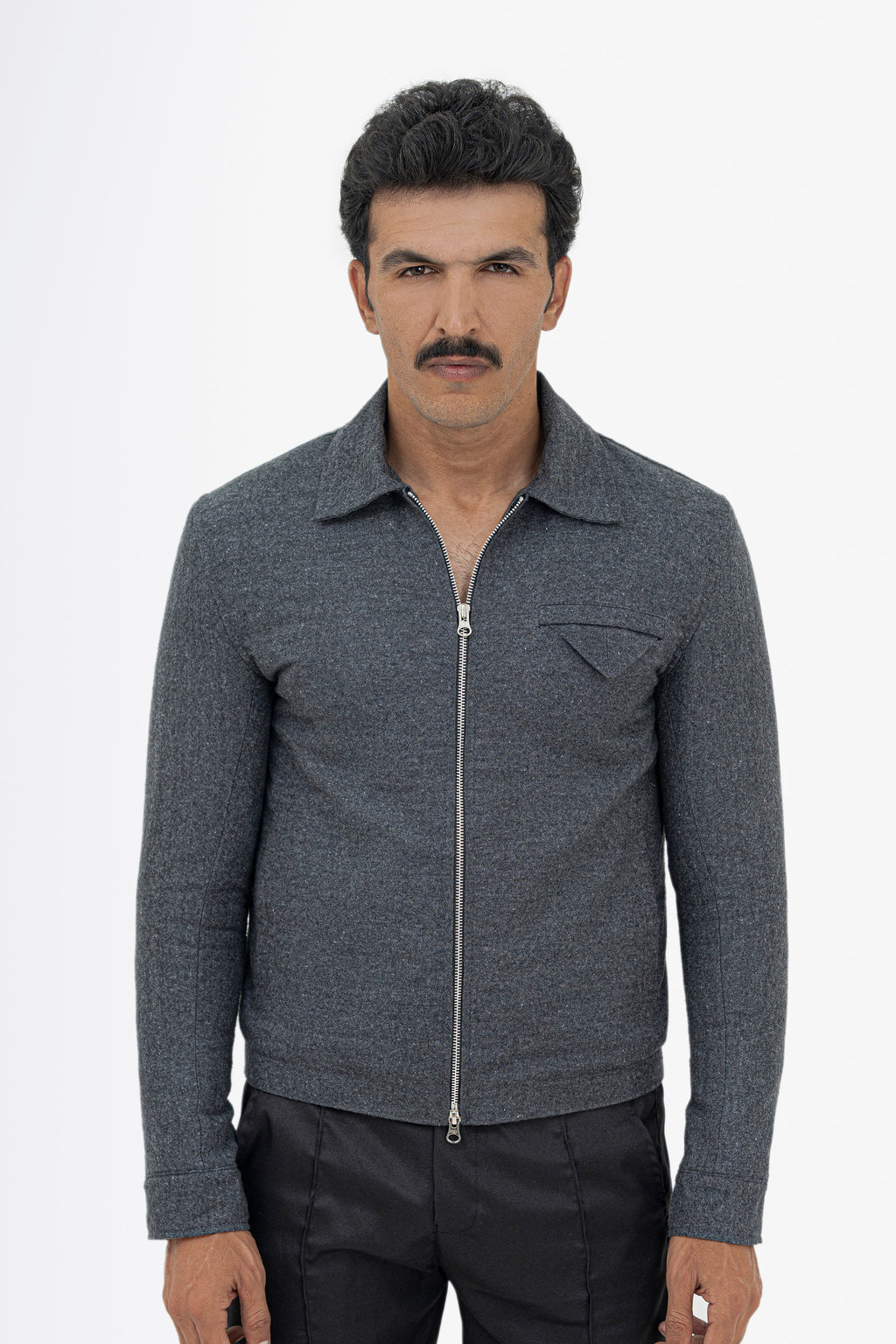 Wool-Effect Cropped Dual Slider Jacket - Limited Edition