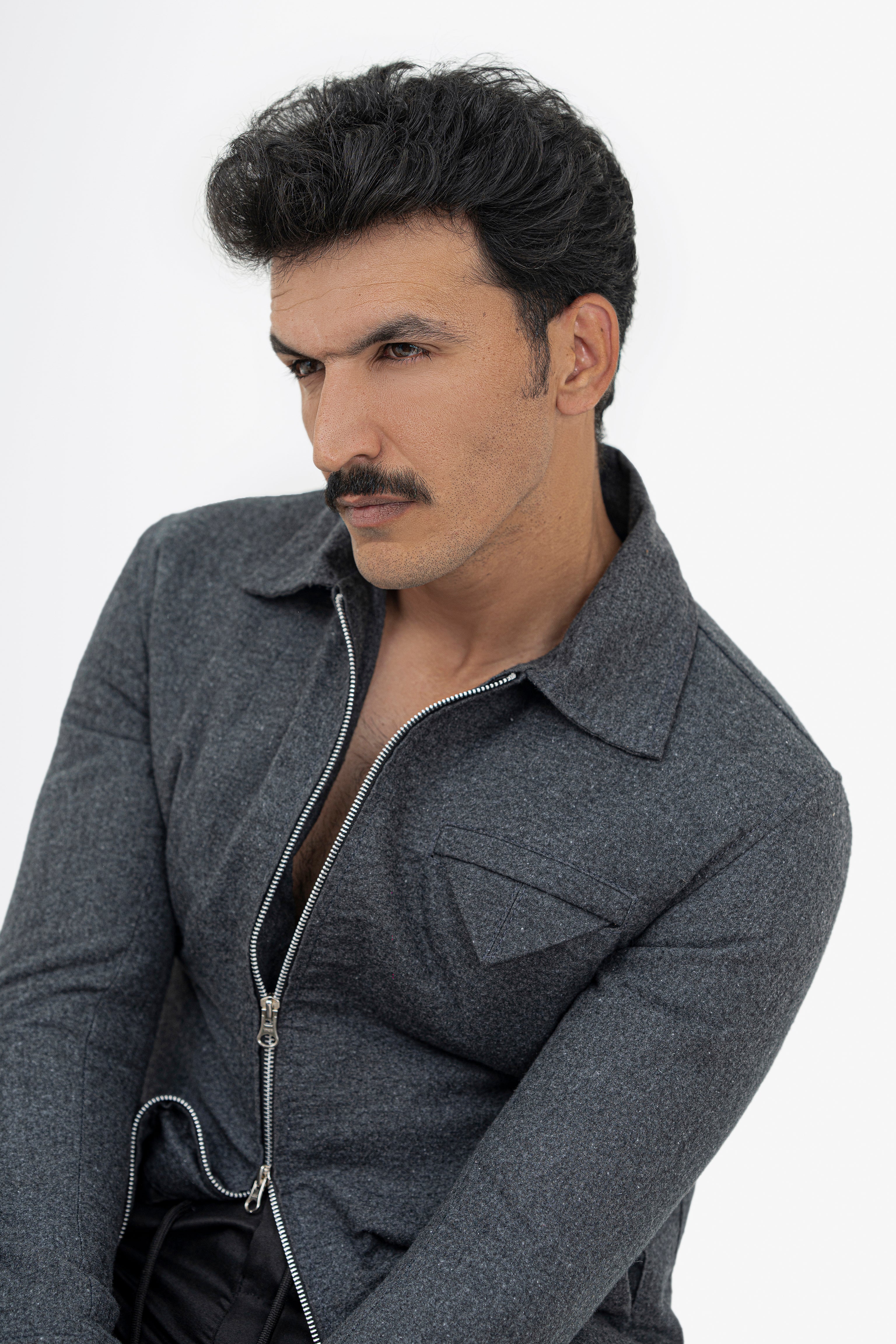 Wool-Effect Cropped Dual Slider Jacket - Limited Edition