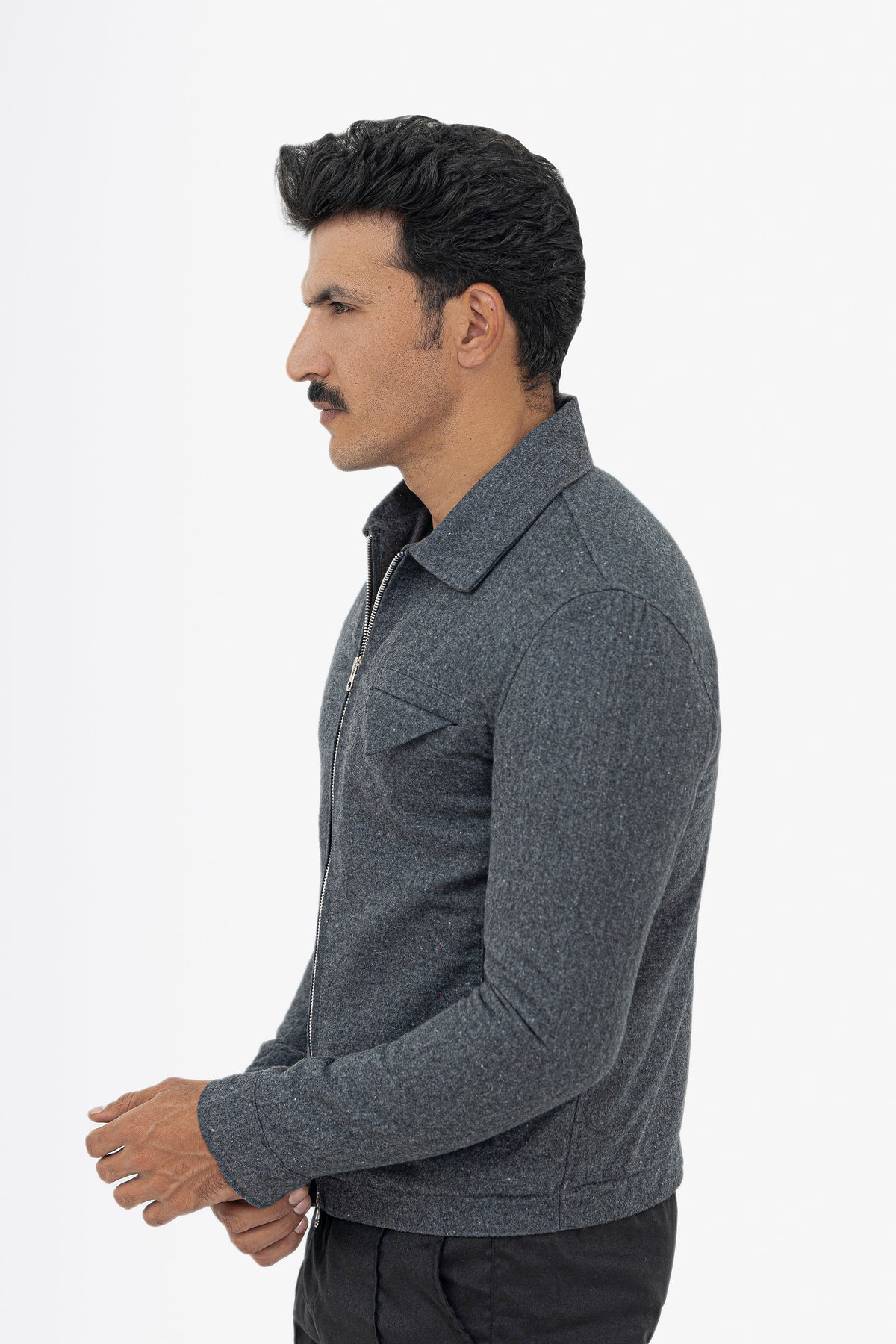 Wool-Effect Cropped Dual Slider Jacket - Limited Edition