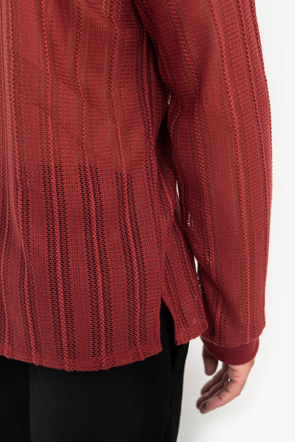 Scarlet Crochet Polo Shirt